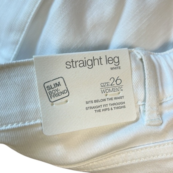 J.Jill white denim jeans PLUS Size 26W,straight leg,slim boyfriend,minimalist - Picture 4 of 9